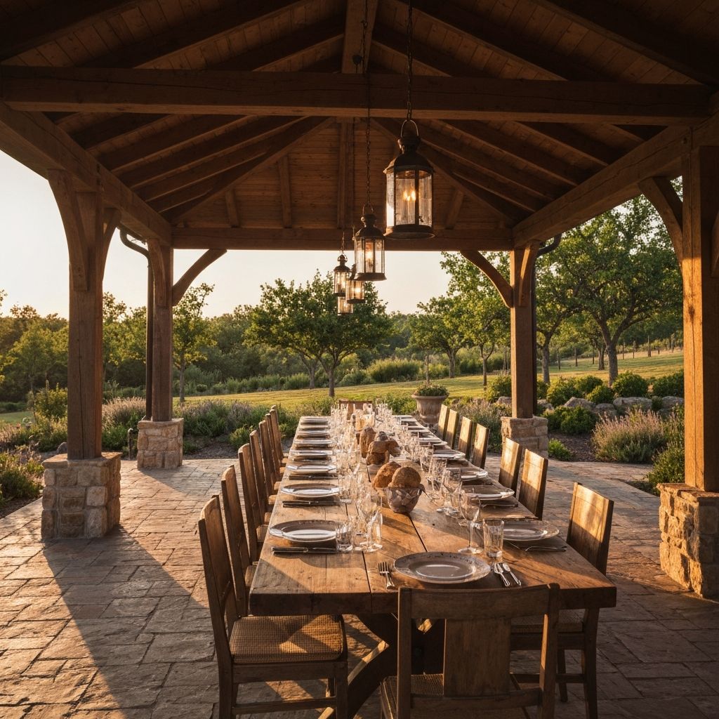 Outdoor dining at golden hour